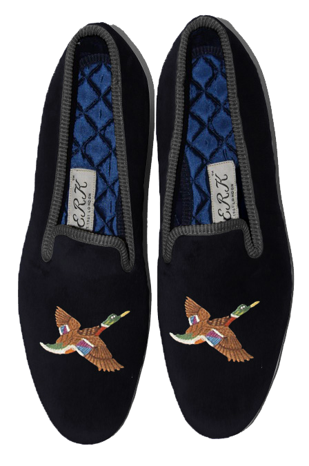Mens velvet 2025 albert slippers