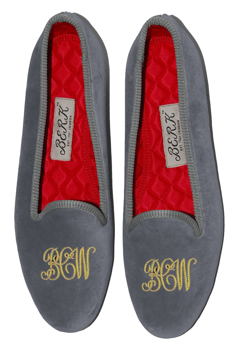 Script Style Monogram Slippers Berk Cashmere