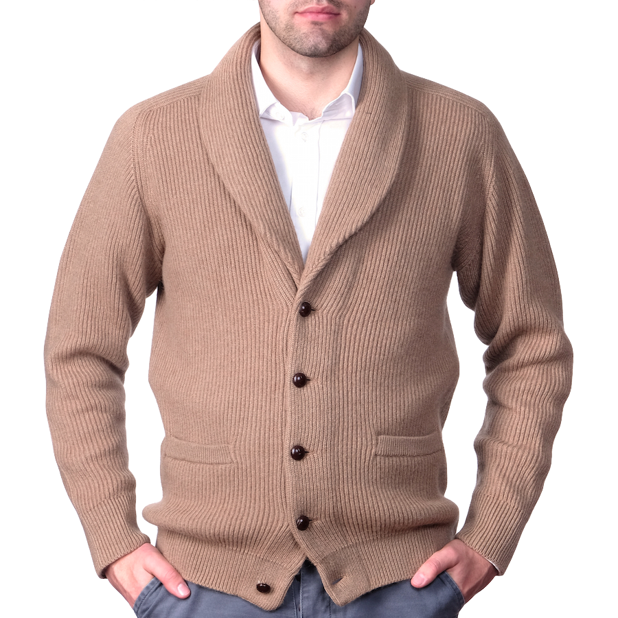 Camel top hair cardigan